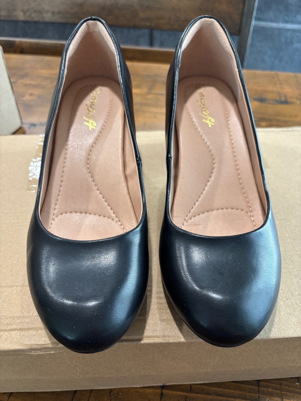 Mysoft Women's Pumps Low Chunky Block Heel Round Toe Comfortable Dress Shoes